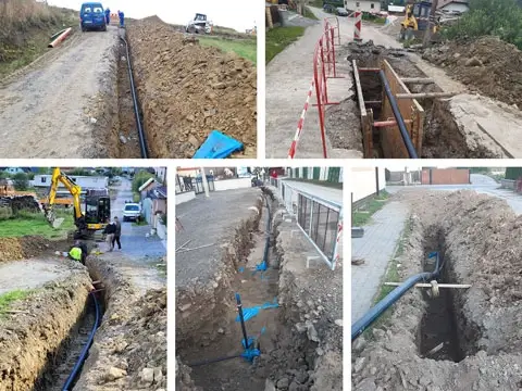 Výstavba vodovodu a kanalizácie Pod Paseka - Hýrovský, Lánov jarok, Okolo ihriska, Za
                            kultúrnym domom,Pod Brabírka