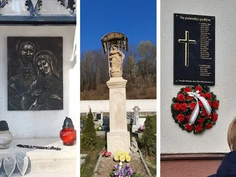 Obnova kultúrnych pamiatok v obci- kaplnka Gália, socha cintorín, kaplnka pri moste,
                            pamätná tabuľa padlých